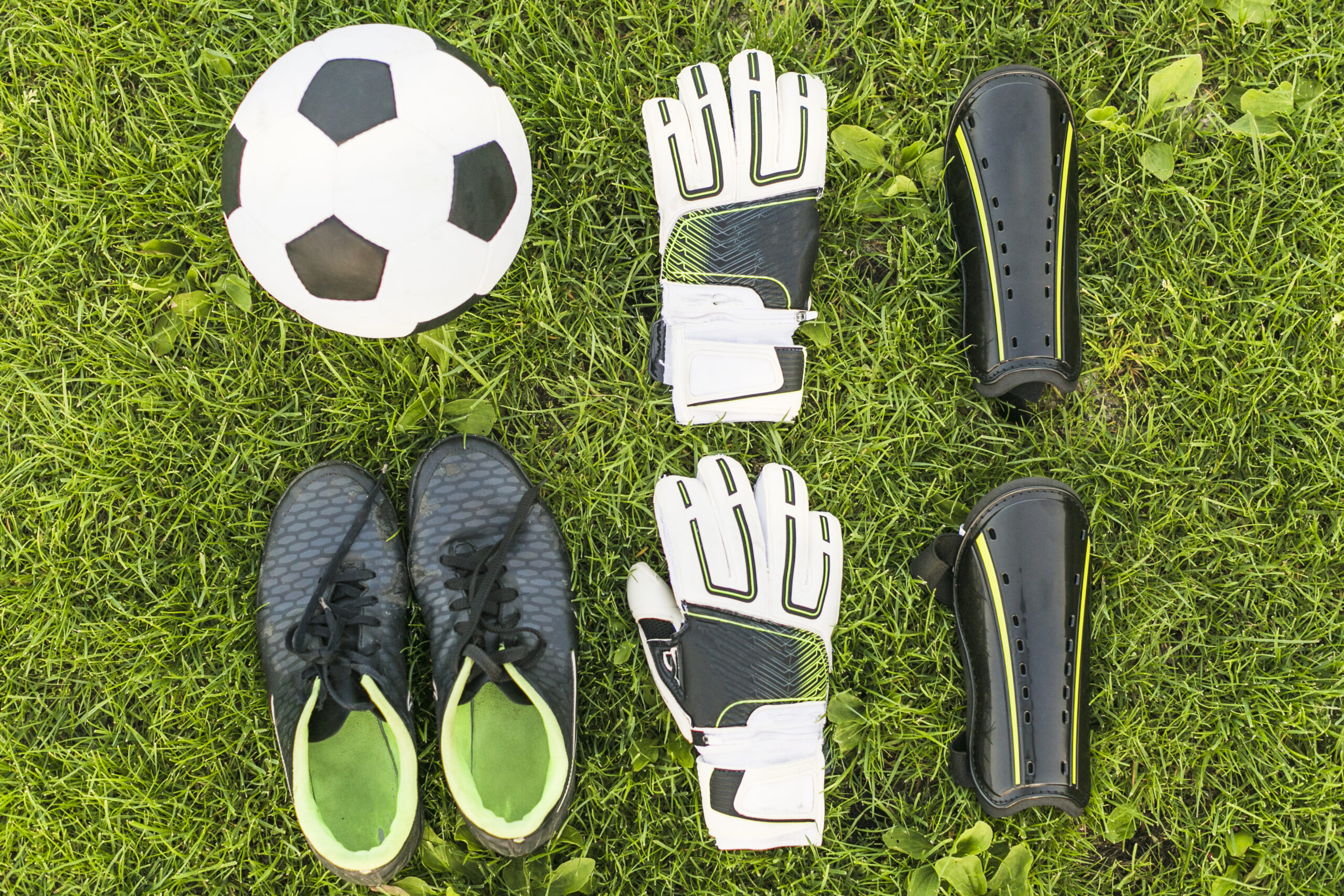 football-equipment-grass